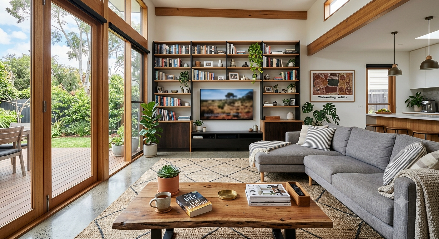 A calm, decluttered living room